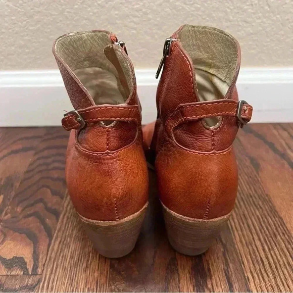 Matisse Folk Brick Red Leather Peep Toe Booties Boots Shoes Lulus Size 7.5 $167 - Picture 12 of 16